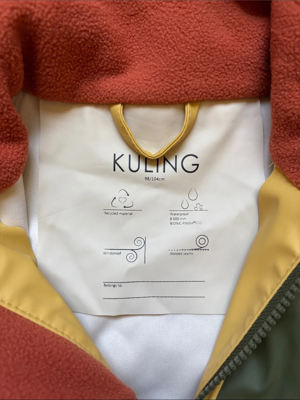 Kuling colorblock rain jacket